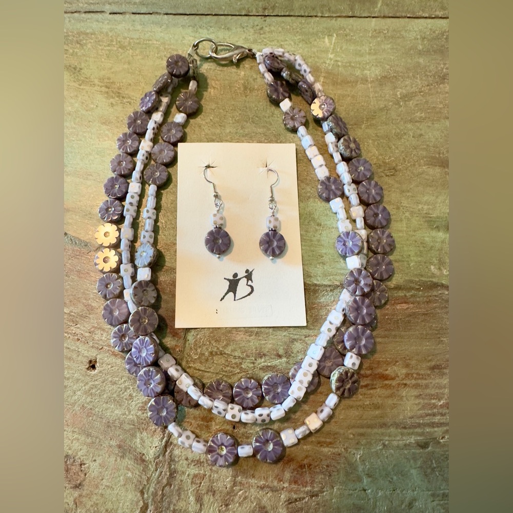 3 Strand Czech Glass Set
